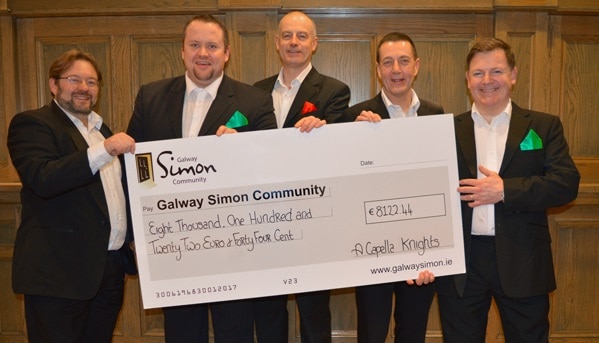 A Capella Knights raise €8K for Galway Simon