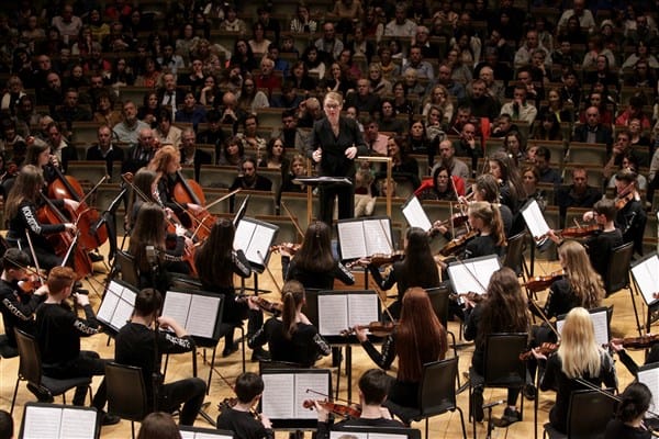 Pictured: Athenry Youth Orchestra performing in the National Concert Hall this February under conductor, Katharine Mac Maghnuis