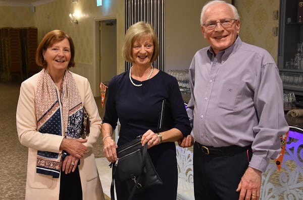 Ken O’Sullivan, author, with his wife, Carmel (centre,) and friend Maeve Brennan (left).